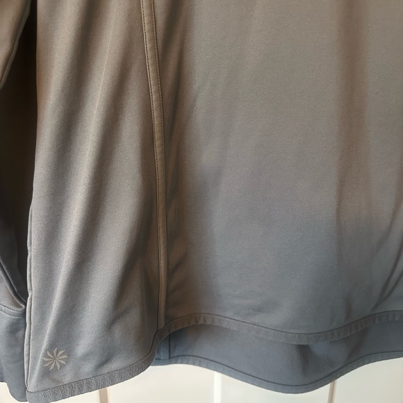 Athleta Plush Tech Gray Running Long Sleeve Hoodie Large Tall - Picture 3 of 5